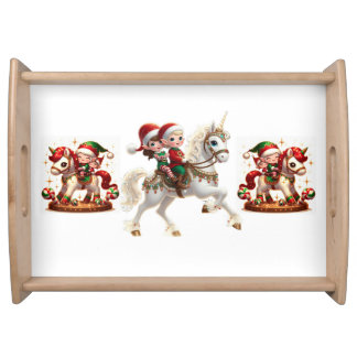 Decorative Unicorn Christmas Serving Tray