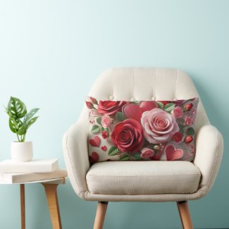 Decorative Valentines Day Roses and Hearts 