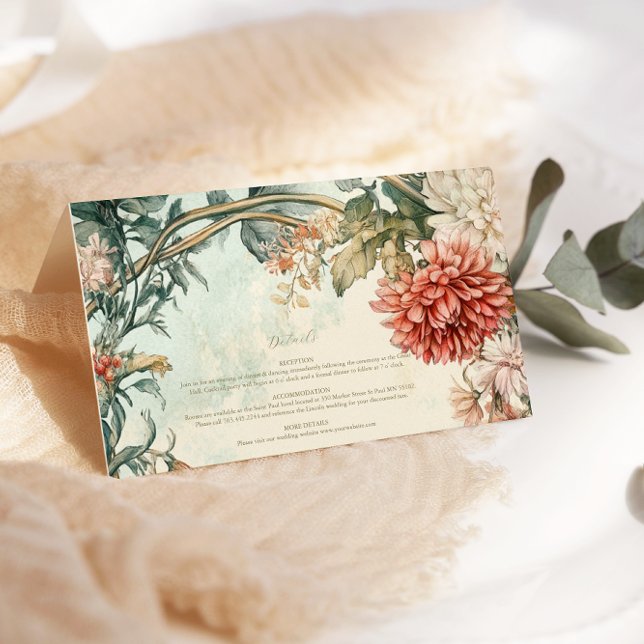 Decorative Victorian Royal Floral Wedding  Enclosure Card (Creator Uploaded)