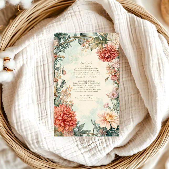 Decorative Victorian Royal Floral Wedding  Enclosure Card (Creator Uploaded)
