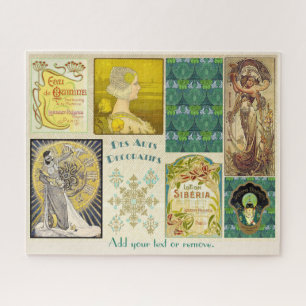 Decorative vintage Art Deco labels & decorations: Jigsaw Puzzle