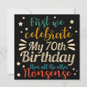 decorative vintage awesome 70th birthday invitation