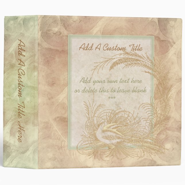 Decorative Vintage Bird 2" Binder (Front/Spine)