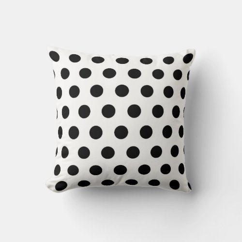 Decorative Vintage Black  White Polka Dots Throw Pillow