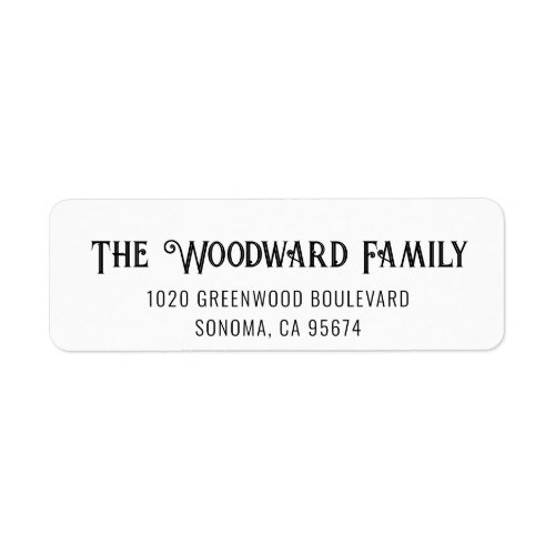 Decorative Vintage Family Name Return Address Label