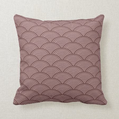 Decorative Vintage Japaneses Pattern Brown Throw Pillow