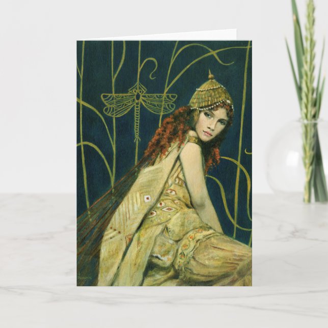 Decorative Vintage Nymph Greetings Card (Front)