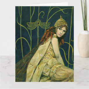 Decorative Vintage Nymph Large Greetings Card