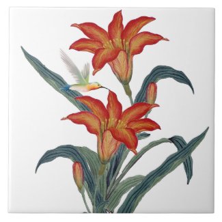 Decorative Vintage Orange Daylily Flower 
