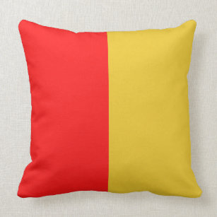 Decorative vintage two tone red yellow chinese mom throw pillow