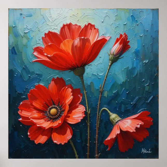 Decorative Wall Art - Floral Oil Painting #3  (Front)