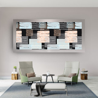 Decorative wall art, geometric shapes and lines canvas print