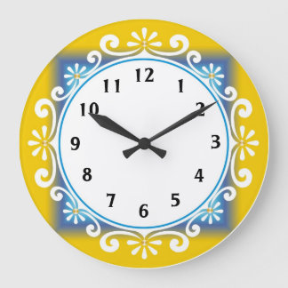 Decorative Wall Clock::Yellow Frame Large Clock