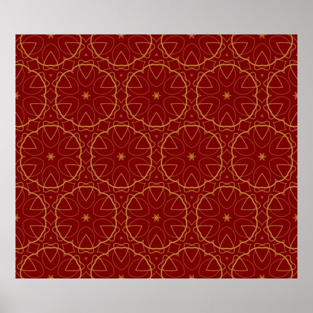 Decorative wallpaper design in shape. seamless pat poster (Front)