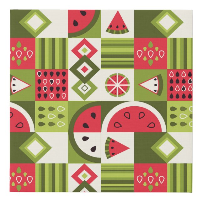 Decorative Watermelon Elements Art Print (Front)