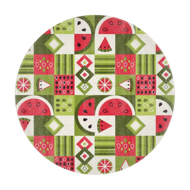Decorative Watermelon Elements Art Print Cutting Board (Front)