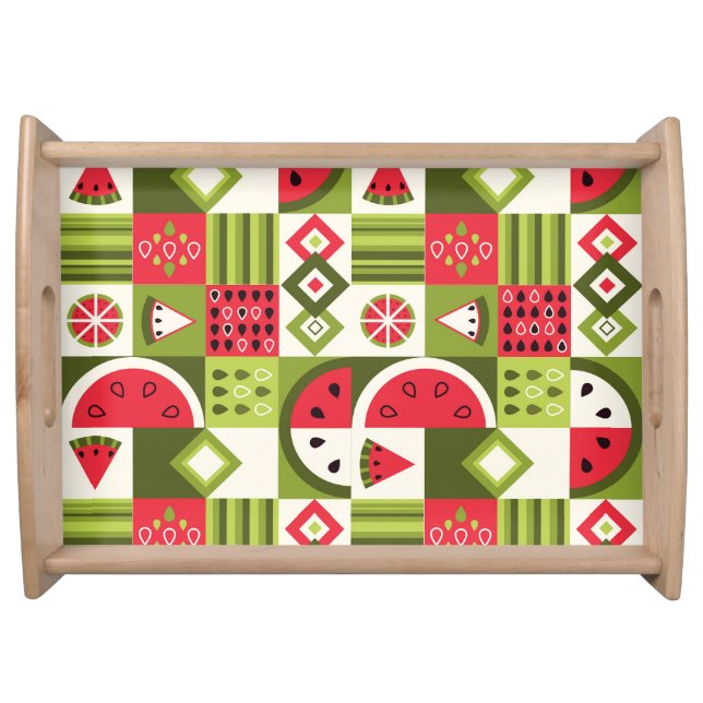 Decorative Watermelon Elements Art Print Serving Tray (Front)
