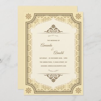 Decorative Wedding Invitation In Vintage Style by Pick_Up_Me at Zazzle
