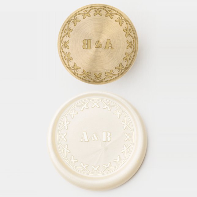 Decorative Wedding Monogram Wax Seal Stamp (Stamped)