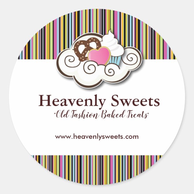 Decorative Whimsical Fun Bakery Labels (Front)