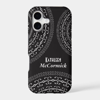 Decorative White Circles Over Your Color with Name iPhone 17 Case