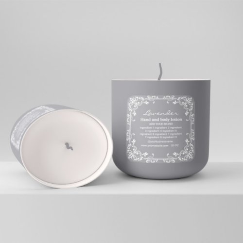 Decorative white frame gray background label