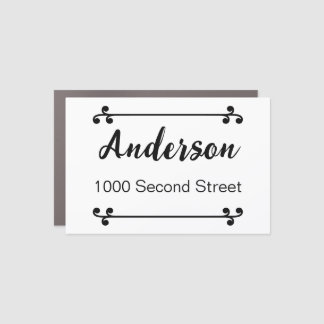 Decorative White Name Street Address Mailbox Car Magnet