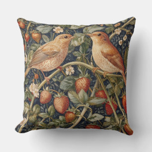 Decorative William Morris Bird Throw Pillow