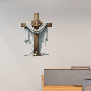 Decorative Wooden Cross Wall Decal