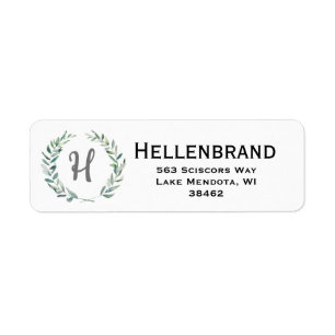 Decorative Wreath Address Label. Label