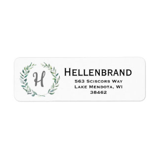 Decorative Wreath Address Label.  Label