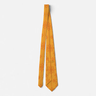 Decorative yellow mandala geometric Pattern Neck Tie