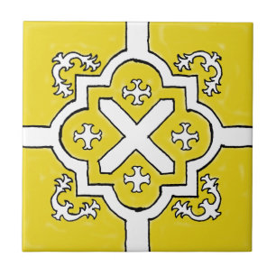 Decorative Yellow Spanish Style tile