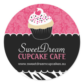 Decorative Zebra Print Cupcake Jar Stickers