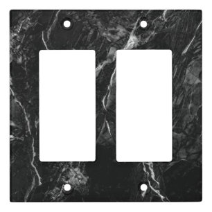 Decorator Black Stone Marble Look Pattern Light Switch Cover