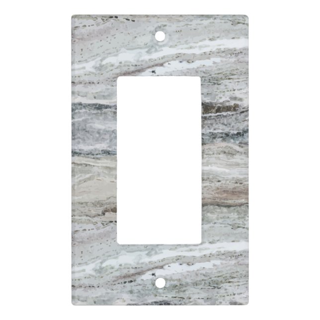 Decorator Grey Granite Stone Look Pattern Light Switch Cover (Front)