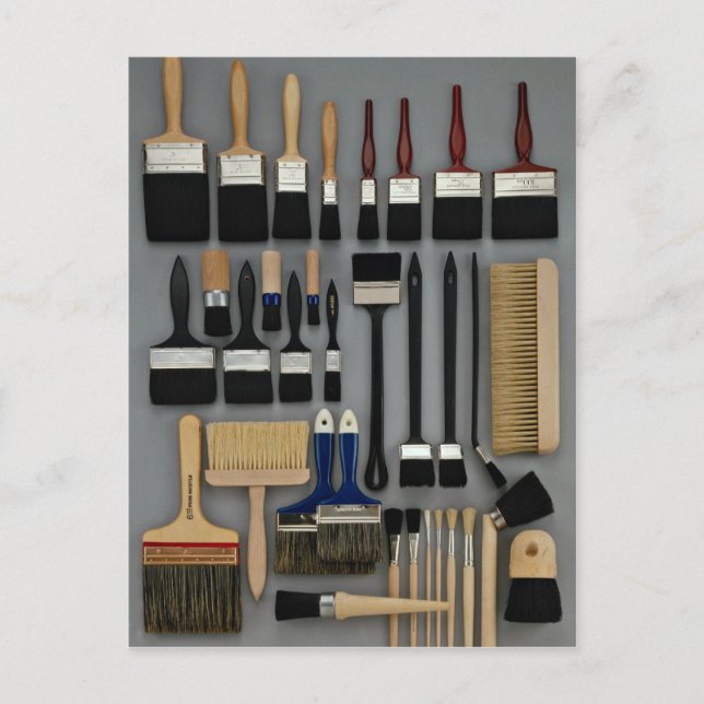 Decorator's brushes in different sizes postcard (Front)