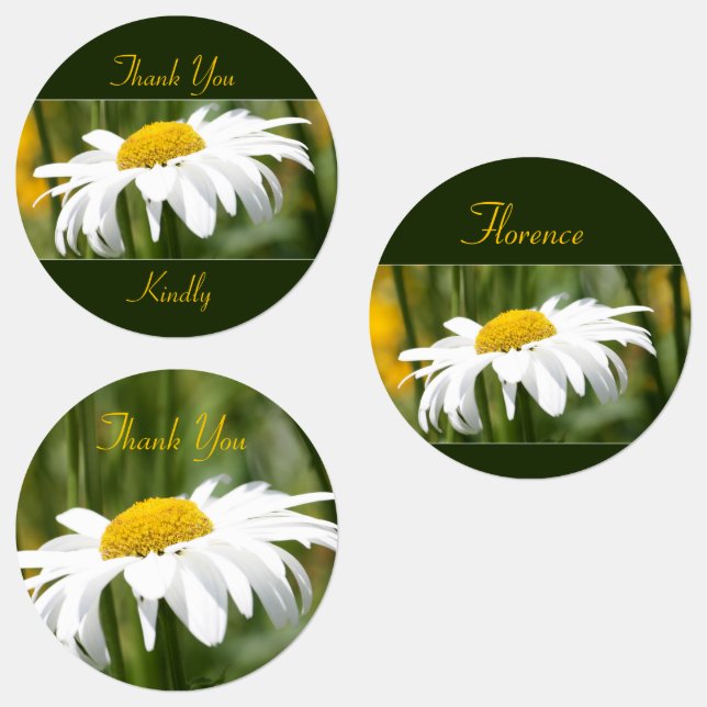 Decortive White Daisy Labels (Group)