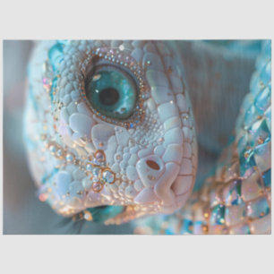 Decouapge Crystal & Jewel Adorned Teal Snake Tissue Paper