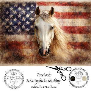 Decoupage 250th American Horse Flag Celebration  Tissue Paper