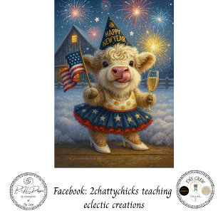 Decoupage 250th Birthday Highland Calf 4th July Tissue Paper