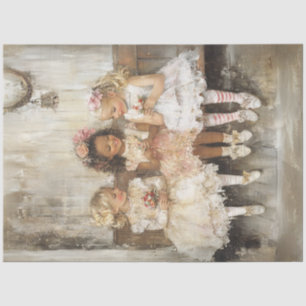 Decoupage 3 Children Blossoming Friendships Tissue Paper