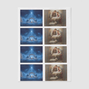 Decoupage 3" Snow Globe & Frame 4x3"-10x14paper Tissue Paper