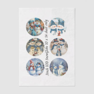 Decoupage 3" Snow Globe Mould Christmas Tissue Paper