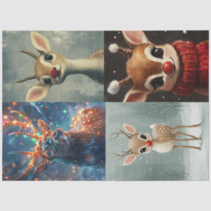 Decoupage 4 Scrapbooking Christmas Reindeer Design Tissue Paper
