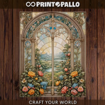 Decoupage - A stained window with flowers