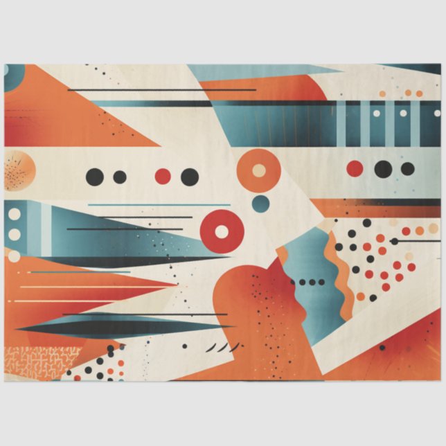 Decoupage Abstract Geometric Shapes Vibrant Colors Tissue Paper (Front)