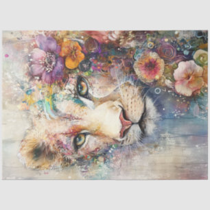 Decoupage Abstract Lions Face Artistic Element Tissue Paper