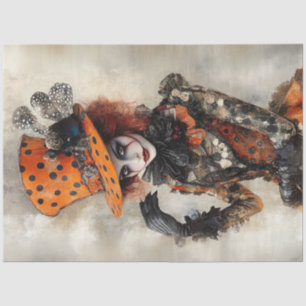 Decoupage Alice Adventure Mad Hatter Orange Black Tissue Paper