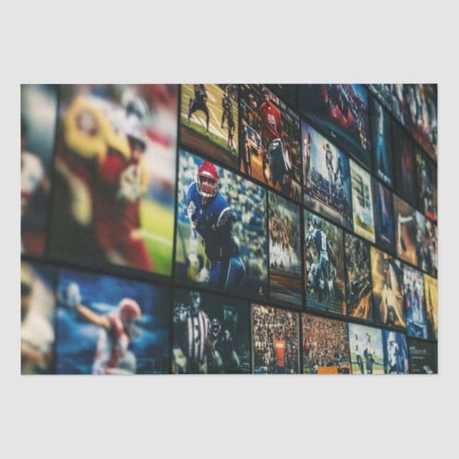 Decoupage American Football Screen Scenes Tissue Paper (Front)